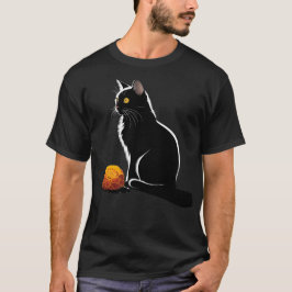 猫アートワーク – 花文猫モチーフ動物猫 Tシャツ