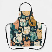 猫アート柄かわいい エプロン (正面)