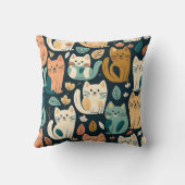 猫アート柄かわいい クッション (裏面)