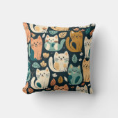 猫アート柄かわいい クッション (正面)