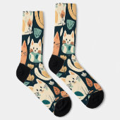 猫アート柄かわいい ソックス (右)