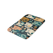 猫アート柄かわいい バスマット (アングル)