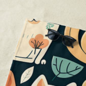 猫アート柄かわいい ビーチタオル (インサイチュ)