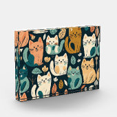 猫アート柄かわいい フォトブロック (左)