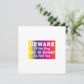 猫アート 犬に気をつけて 招待状 (スタンド正面)