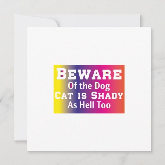 猫アート 犬に気をつけて 招待状 (正面)