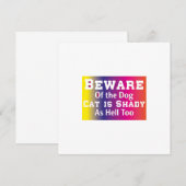猫アート 犬に気をつけろ 招待状 (正面/裏面)