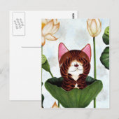 猫アート – Morning Cat ポストカード (正面/裏面)