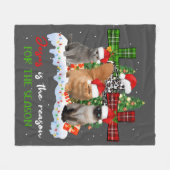猫イエスがクリスマスの醜い季節の理由 フリースブランケット (正面(横))