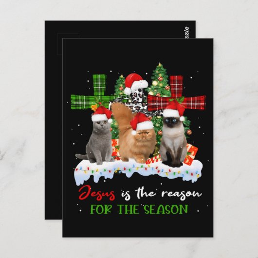 猫イエスがクリスマスの醜い季節の理由 ポストカード (正面/裏面)