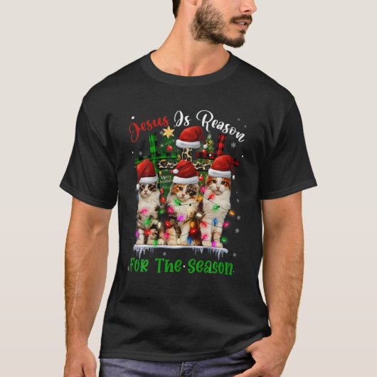 猫イエスがクリスマスの醜い季節の理由 Tシャツ (正面)