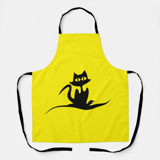 猫イラストレーションエプロン エプロン (正面)