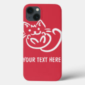 猫イラストレーションカスタムの色iPadケース Case-Mate iPhoneケース (裏面)