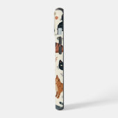 猫イラストレーション付き携帯電話ケース iPhone 15ケース (左側面)