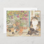 猫イラストレーション葉書 ポストカード (正面/裏面)