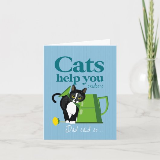 猫イラストレーション「猫救済はお前より…」 カード (正面)