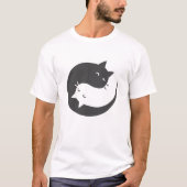 猫インとヤンマンダラ – 背景コロを選択 Tシャツ (正面)