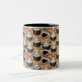 猫インキンバップかわいいデザイン ツートーンマグカップ (中央)