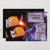 猫インサイド宇宙タコス 招待状 (正面/裏面)