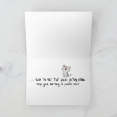 猫イン紙バッグ誕生日ユーモアカード カード (内部)