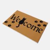 猫ウェルカムドアマット、かわいい猫ドアマット ドアマット (アングル)