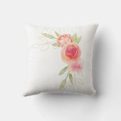 猫エレガントと庭の花装飾用クッション クッション (裏面)