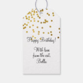 猫エレガントの金ゴールドプレゼントをもらった黒猫 ギフトタグ (裏面)