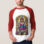 猫エレガントを抱いた女性 Tシャツ (正面)