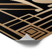 猫エレガントアールデコ ポスター (角)