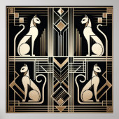 猫エレガントアールデコ ポスター (正面)