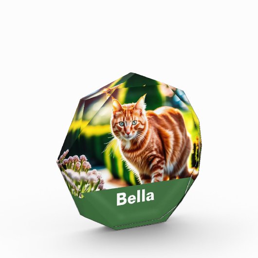 猫エレガントオーナメントのペット写真 フォトブロック (左)