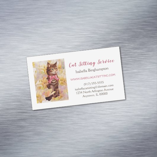 猫エレガント座り磁気名刺 マグネット名刺 (インサイチュ)