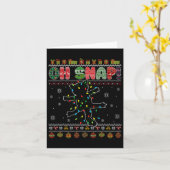 猫オおもしろいスナップ醜いクリスマスセーターパジャマX カード (黄色い花)