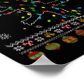 猫オおもしろいスナップ醜いクリスマスセーターパジャマX ポスター (角)