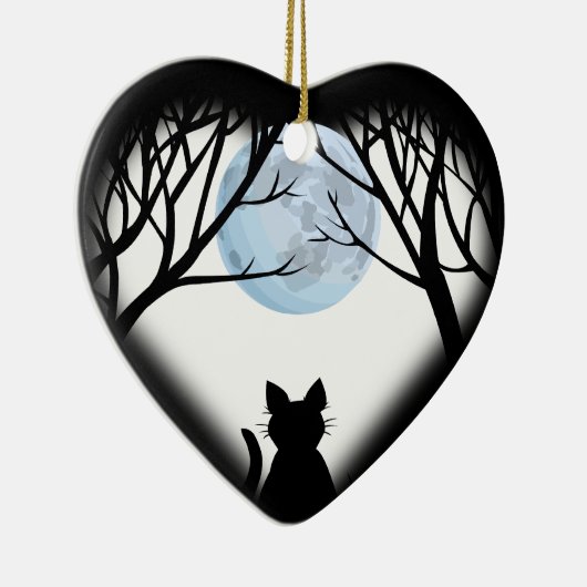 猫オーナメントパーソナライズされた猫デコレーションギフト セラミックオーナメント (右)