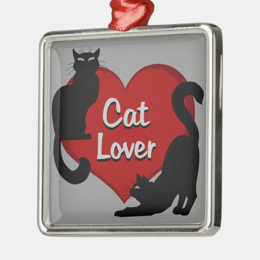 猫オーナメント猫好きの装飾とギフト メタルオーナメント (左)