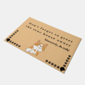 猫オーナーマカスタムルの家族のネームハウス ドアマット (アングル)