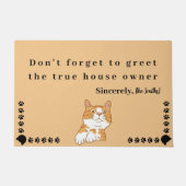 猫オーナーマカスタムルの家族のネームハウス ドアマット (正面)