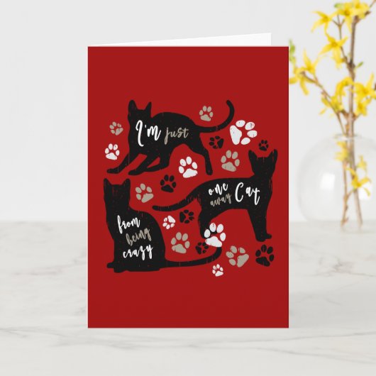 猫オーナー贈り物子猫おもしろいの前足愛好家のグラフィックアート カード (黄色い花)