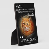 猫オーナー |ペット記念館のハートの足跡 フォトプラーク (側面)