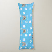 猫カスタマイズペットの写真と名前（青） ボディピロー (裏面 (縦))