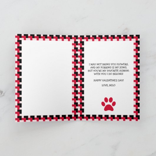 猫カスタムからのバレンタインの写真 シーズンカード (内部)