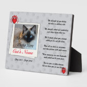 猫カスタムのペット写真と詩の記念碑 フォトプラーク (側面)
