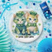 猫カスタムテキスト ペーパープレート (パーティー)