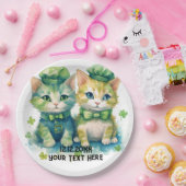 猫カスタムテキスト ペーパープレート (パーティー)