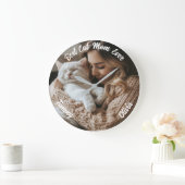 猫カスタムママのプレゼント ラージ壁時計 (ホーム)