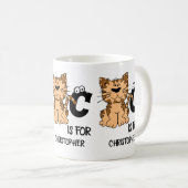 猫カスタム向けモノグラムCかわいい子猫子猫 コーヒーマグカップ (正面右)