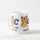 猫カスタム向けモノグラムCかわいい子猫子猫 コーヒーマグカップ (正面左)