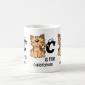 猫カスタム向けモノグラムCかわいい子猫子猫 コーヒーマグカップ (中央)