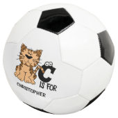 猫カスタム向けモノグラムCかわいい子猫子猫 サッカーボール (3/4)